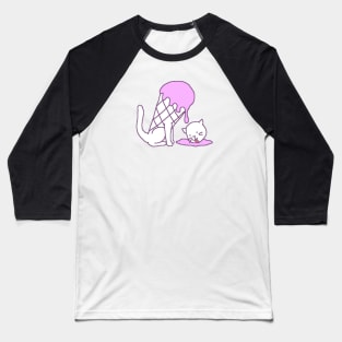 Cat icecream (strawberry) Baseball T-Shirt